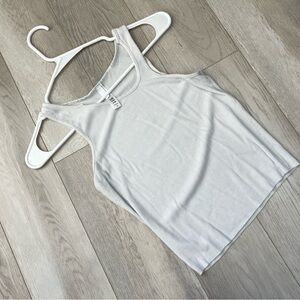SKIMS White Ribbed Racerback Tank Top